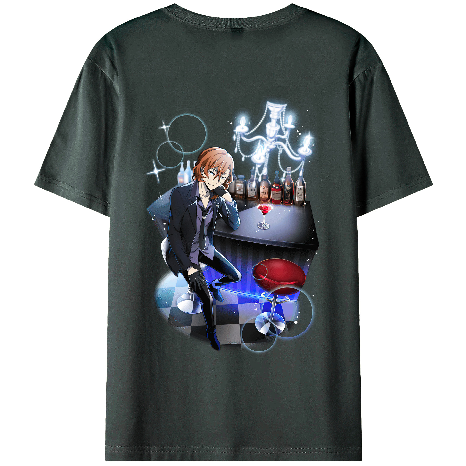 （画像用） 文豪ストレイドッグス Bungo Stray Dogs 綿100％ メンズ半袖Tシャツ（バックプリント） 通気性